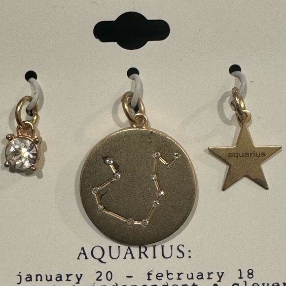 APT.9  3Pc ZODIAC Dangle Charms AQUARIUS - Picture 2 of 2